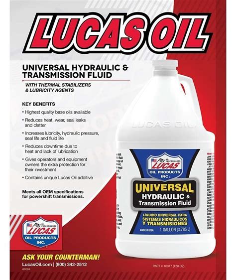 5 Benefits Of Lucas Universal Hydraulic Oil