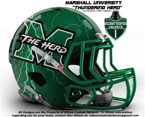 5 Designs Of Marshall University Football Helmets