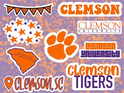 Clemson University Sticker Decals And Laptop Skins Designs