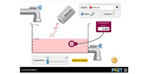 Cu Phet Concentration Exercise: Interactive Science Learning Tool