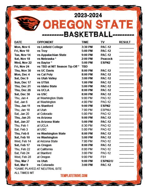 Eastern Oregon University Basketball Schedule Released