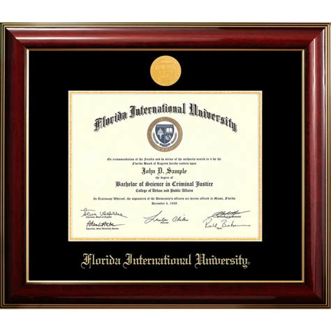 Florida International University Diploma Frame Options