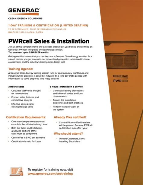 Generac University Training And Certification Programs