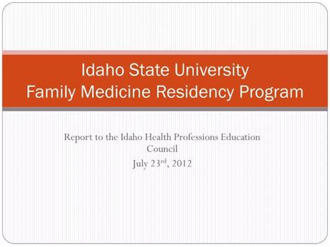 Idaho State University Family Medicine Residency Program Overview