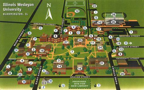 Illinois Wesleyan University Campus Map Guide