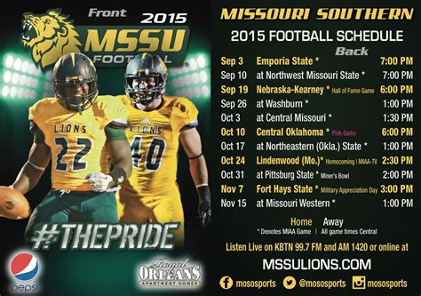 Missouri Southern State University Football Schedule 2023