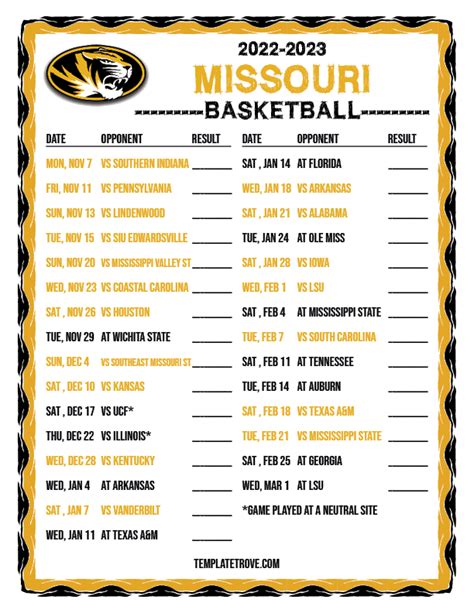 Missouri University Womens Basketball Schedule Released