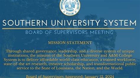 Southern University Board Of Supervisors: Governance And Leadership