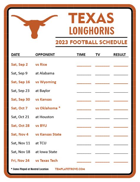 Texas Longhorns Baseball 2024 Schedule Released