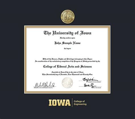 University Of Iowa Diploma Frames - Show Your Pride