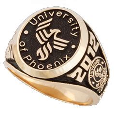 University Of Phoenix Class Rings And Diplomas