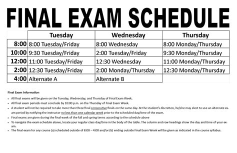 West Chester University Final Exam Schedule: Key Dates Revealed